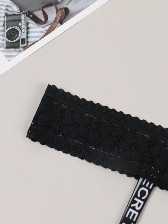 Lace Belted Sexy Women's Crotchless Thong Panties