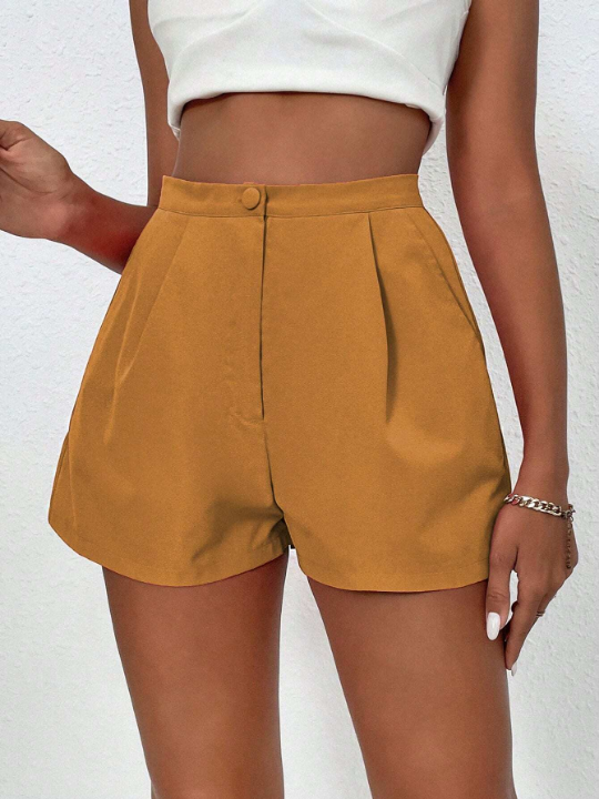 Essnce Women's Casual Solid Color Summer Shorts