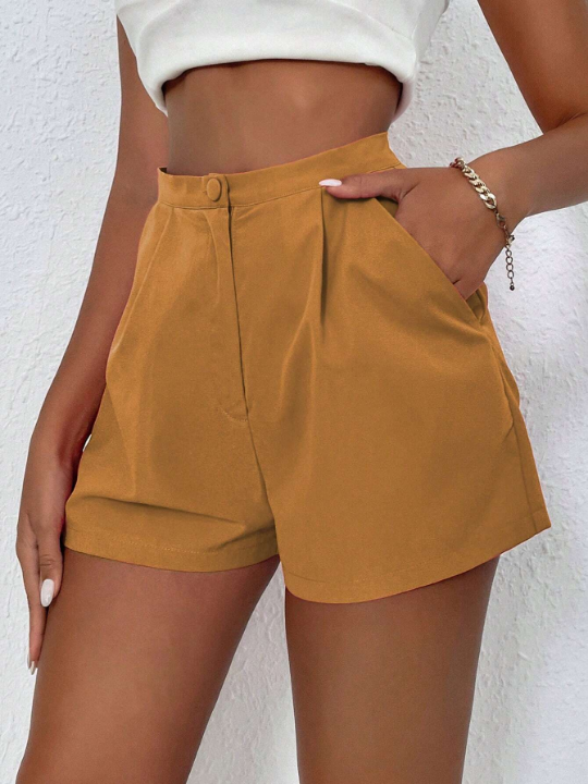 Essnce Women's Casual Solid Color Summer Shorts