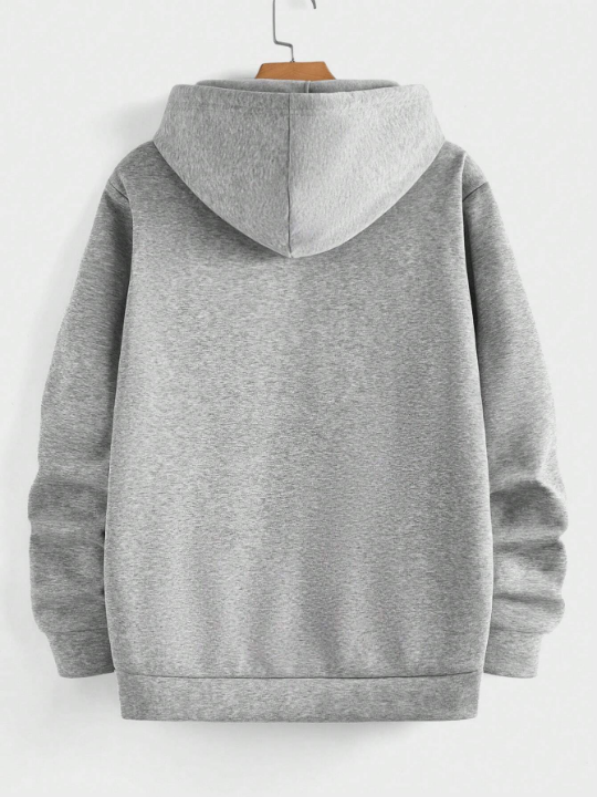 Manfinity Sporsity Men's Casual Hooded Sweatshirt With Letter Embossed Design