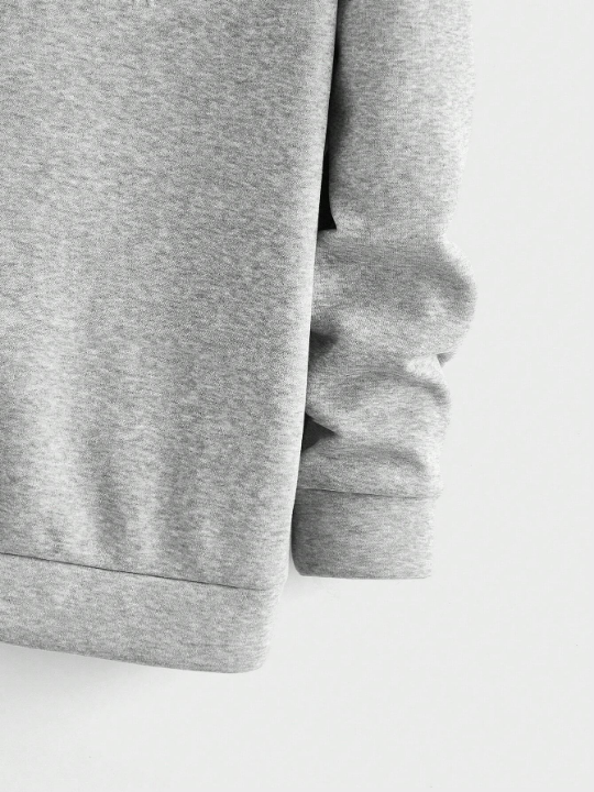 Manfinity Sporsity Men's Casual Hooded Sweatshirt With Letter Embossed Design