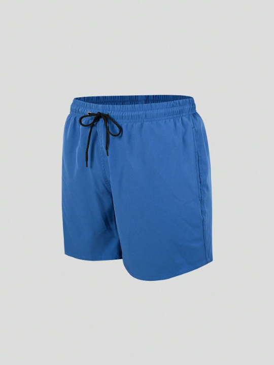 Men's Solid Color Drawstring Casual Beach Shorts