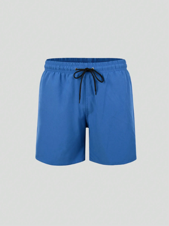 Men's Solid Color Drawstring Casual Beach Shorts