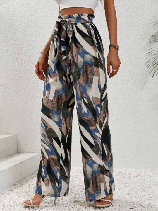 LUNE Women's Full Printed High Waisted Vacation Pants