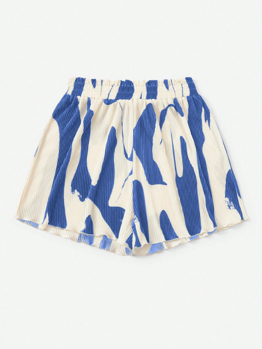 WYWH Women's Random Print Pleated Shorts