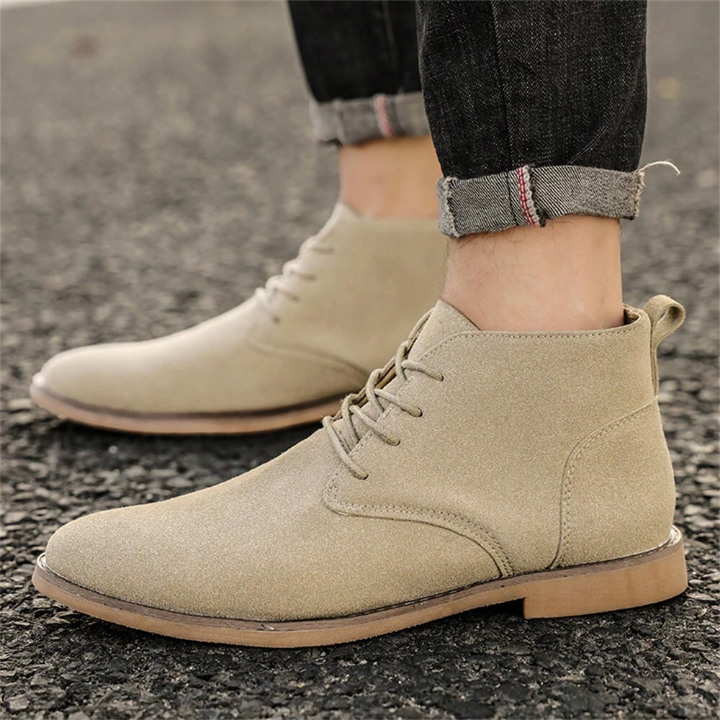 Spring/Summer New Arrival Men's Lightweight High-Top Pu Leather Boots, Business Formal Shoes, Slip-Resistant, Durable, Soft And Comfortable