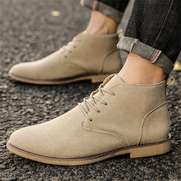 Spring/Summer New Arrival Men's Lightweight High-Top Pu Leather Boots, Business Formal Shoes, Slip-Resistant, Durable, Soft And Comfortable