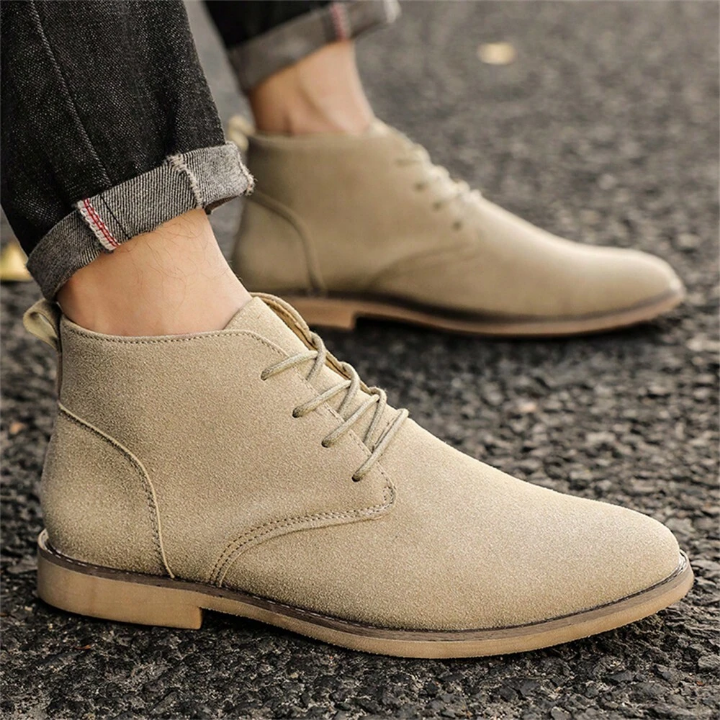 Spring/Summer New Arrival Men's Lightweight High-Top Pu Leather Boots, Business Formal Shoes, Slip-Resistant, Durable, Soft And Comfortable