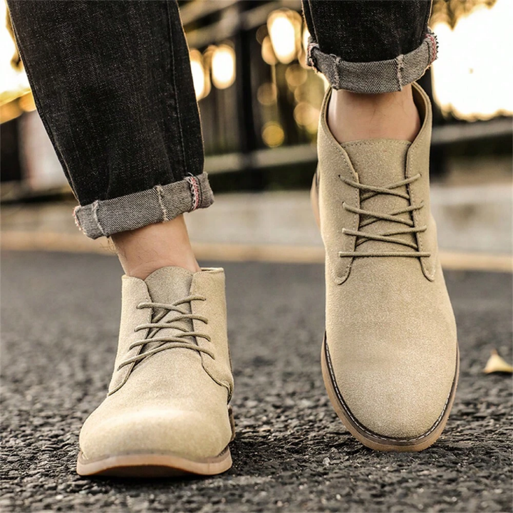 Spring/Summer New Arrival Men's Lightweight High-Top Pu Leather Boots, Business Formal Shoes, Slip-Resistant, Durable, Soft And Comfortable