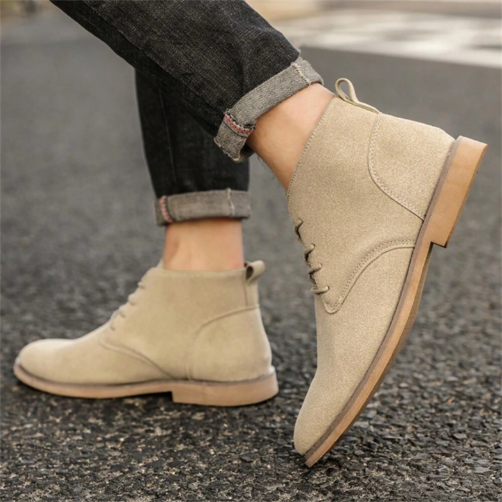 Spring/Summer New Arrival Men's Lightweight High-Top Pu Leather Boots, Business Formal Shoes, Slip-Resistant, Durable, Soft And Comfortable