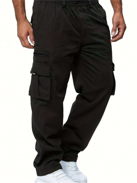 Men Flap Pocket Side Cargo Pants