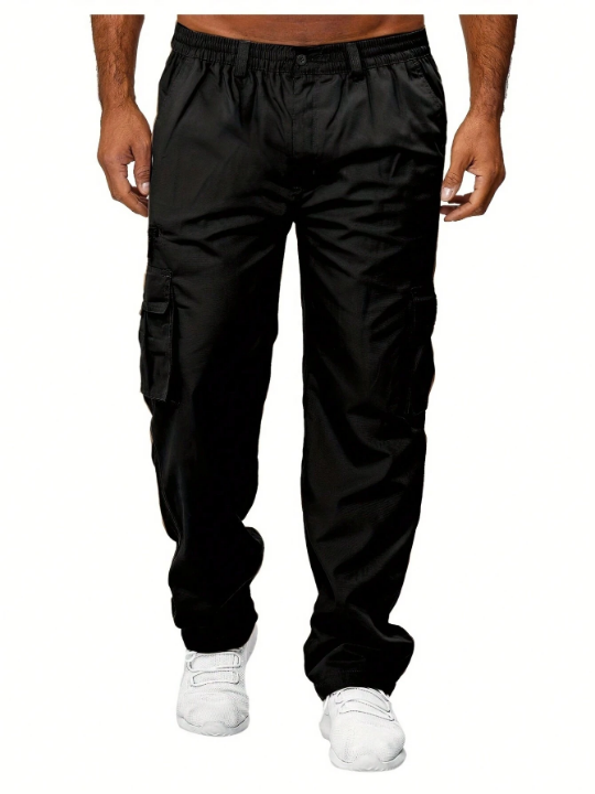 Men Flap Pocket Side Cargo Pants