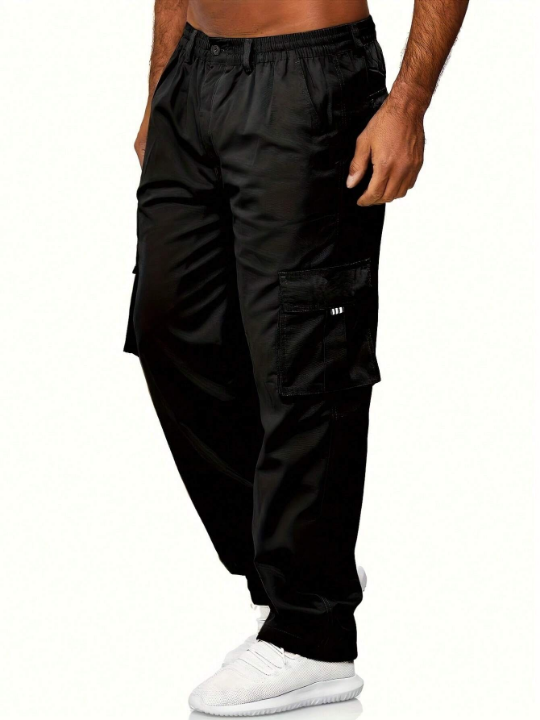 Men Flap Pocket Side Cargo Pants