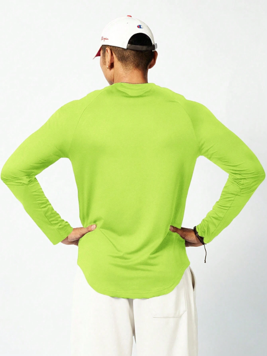 Sport Corelite Men's Solid Color Round Neck Drop Shoulder Long Sleeve Sports T-Shirt