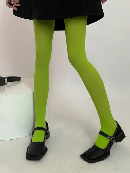 1pc Women's Opaque Elastic Pantyhose & Casual Silk Stockings