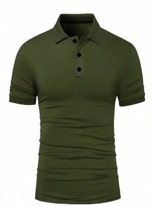 Manfinity Homme Men's Solid Color Polo Shirt