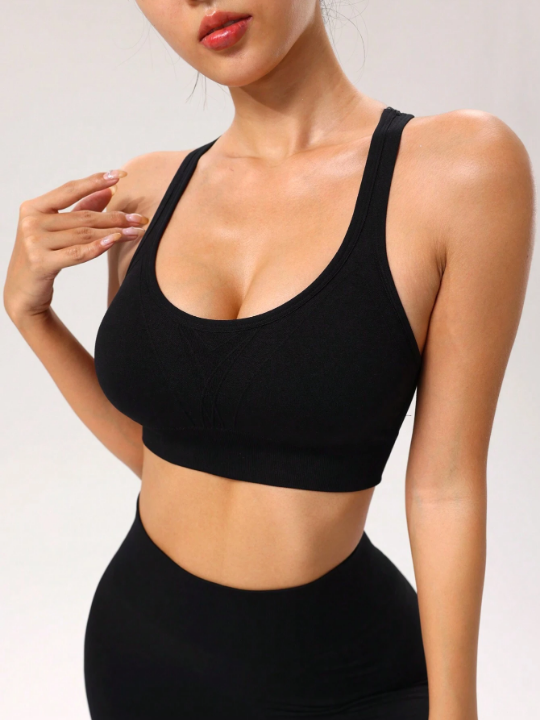 High Stretch Seamless Women's Hollow Back Sports Bra