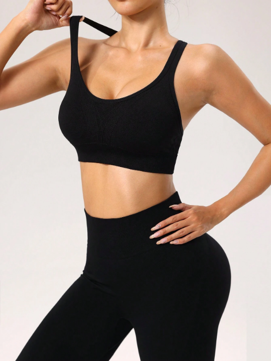 High Stretch Seamless Women's Hollow Back Sports Bra