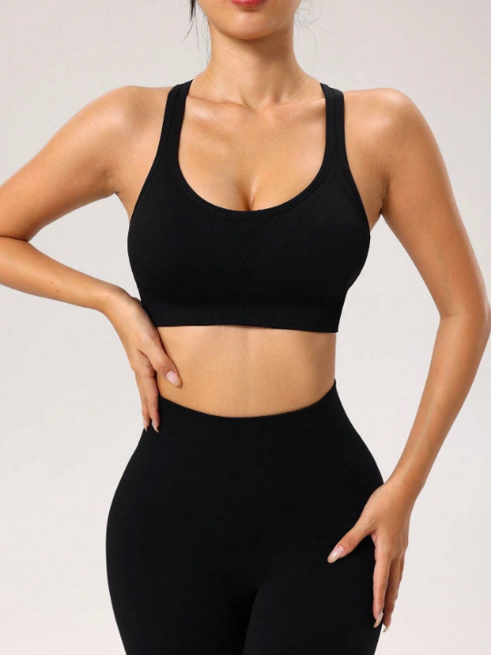 High Stretch Seamless Women's Hollow Back Sports Bra