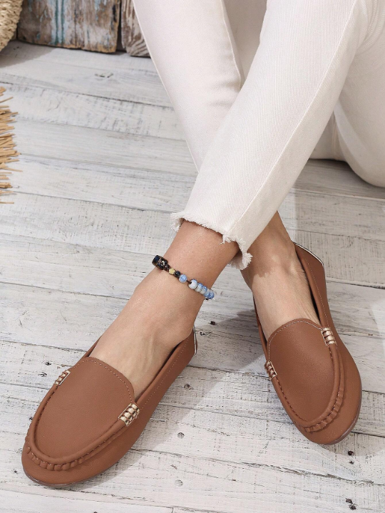 2024 New Women's Loafers For Driving With Flat Soles And Large Size, Matte Leather And Casual Single Shoes For Mothers