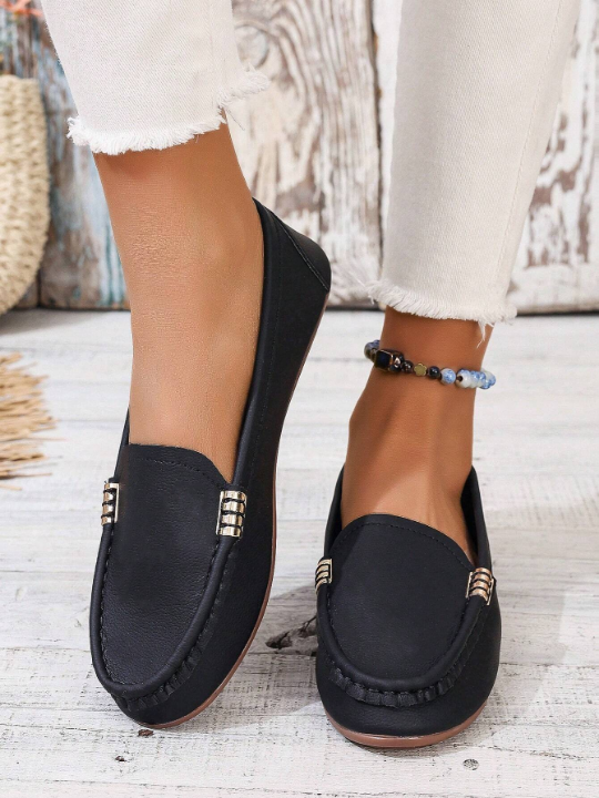 2024 New Arrival Women's Loafers, Low-Cut Driving Shoes With Flat Heel, Large Size Casual Suede Leather Shoes For Mom