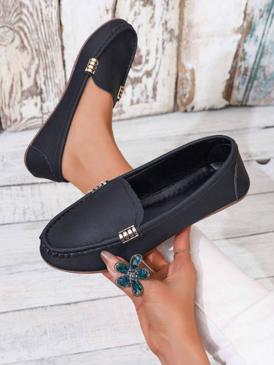 2024 New Arrival Women's Loafers, Low-Cut Driving Shoes With Flat Heel, Large Size Casual Suede Leather Shoes For Mom