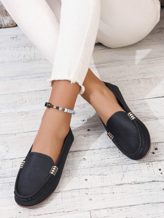 2024 New Arrival Women's Loafers, Low-Cut Driving Shoes With Flat Heel, Large Size Casual Suede Leather Shoes For Mom