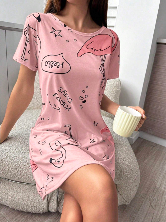 Women's Letter Printed Sleep Dress