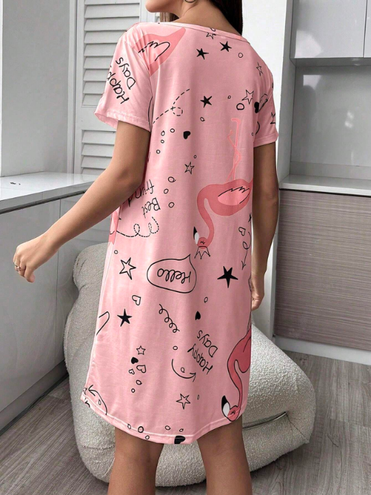 Women's Letter Printed Sleep Dress