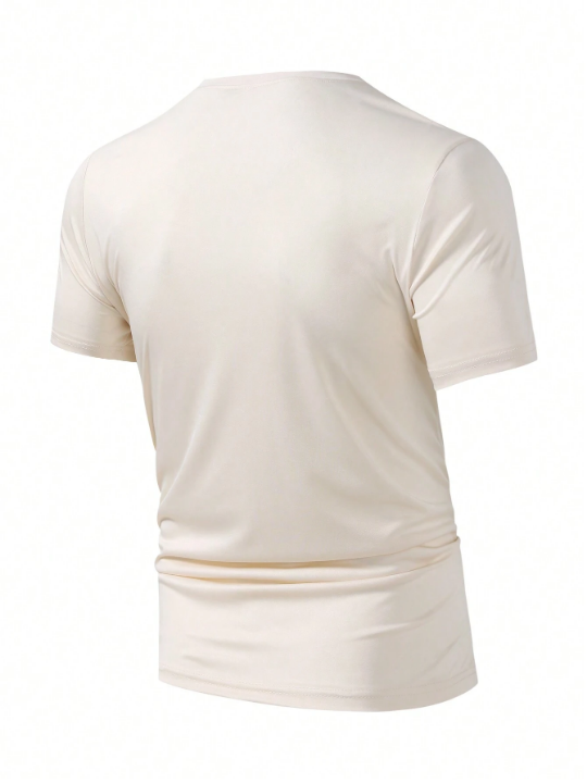 Men's Mountain Print Round Neck Short Sleeve T-Shirt