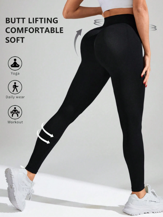 Women's Solid Color Sports Leggings