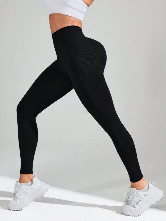 Women's Solid Color Sports Leggings