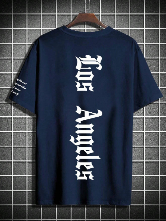 Manfinity EMRG Men's Letter Printed Oversized Short Sleeve T-Shirt