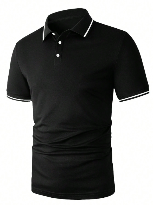 Manfinity Homme Men Contrast Trim Polo Shirt