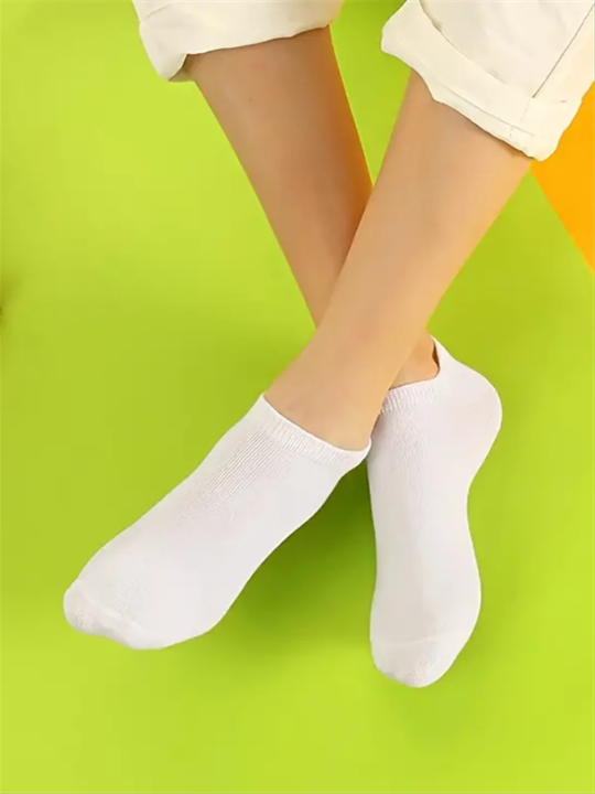 30 Pairs White Simple & Fashionable Women's Casual Socks