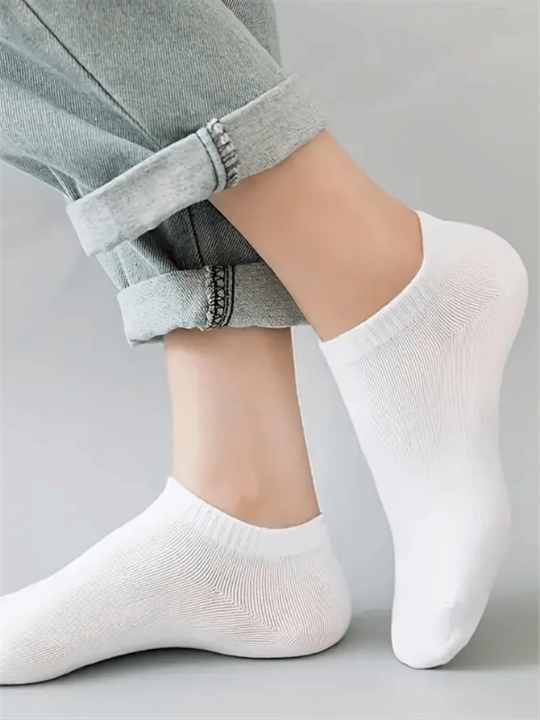 30 Pairs White Simple & Fashionable Women's Casual Socks