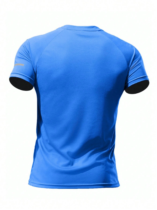 2pcs/Set Men's Casual Sports T-Shirt For Training, Running, Outdoors, With Quick Dry And High Elasticity Gym Clothes Men Basic T-Shirt