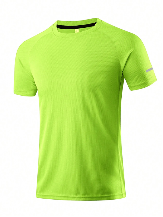 2pcs/Set Men's Casual Sports T-Shirt For Training, Running, Outdoors, With Quick Dry And High Elasticity Gym Clothes Men Basic T-Shirt