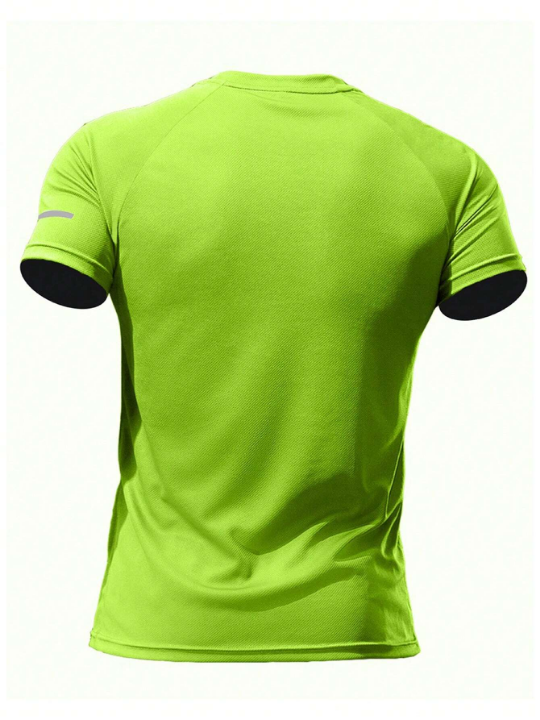 2pcs/Set Men's Casual Sports T-Shirt For Training, Running, Outdoors, With Quick Dry And High Elasticity Gym Clothes Men Basic T-Shirt