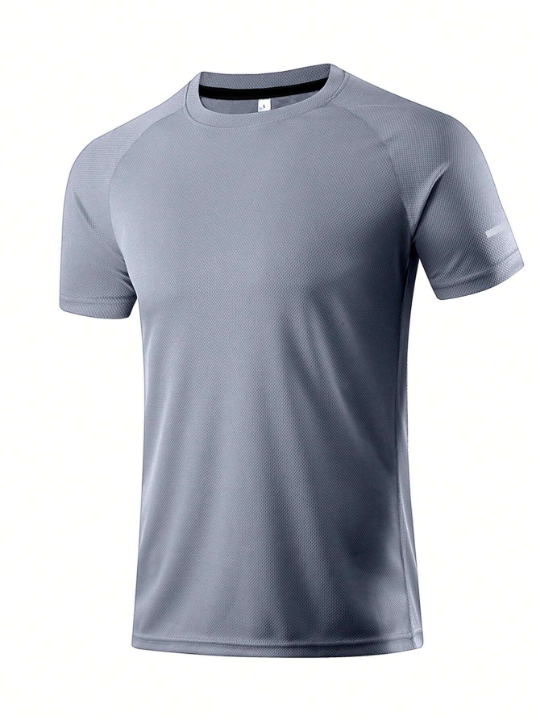 2pcs/Set Men's Casual Sports T-Shirt For Training, Running, Outdoors, With Quick Dry And High Elasticity Gym Clothes Men Basic T-Shirt