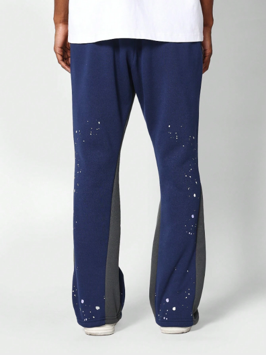 SUMWON Flare Fit Jogger With Paint Print