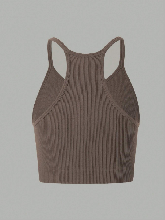 Daily&Casual Seamless Slim Fit Sports Halter Top