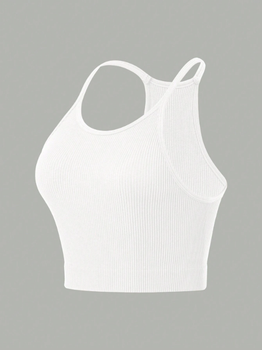 Daily&Casual Seamless Slim Fit Sports Halter Top