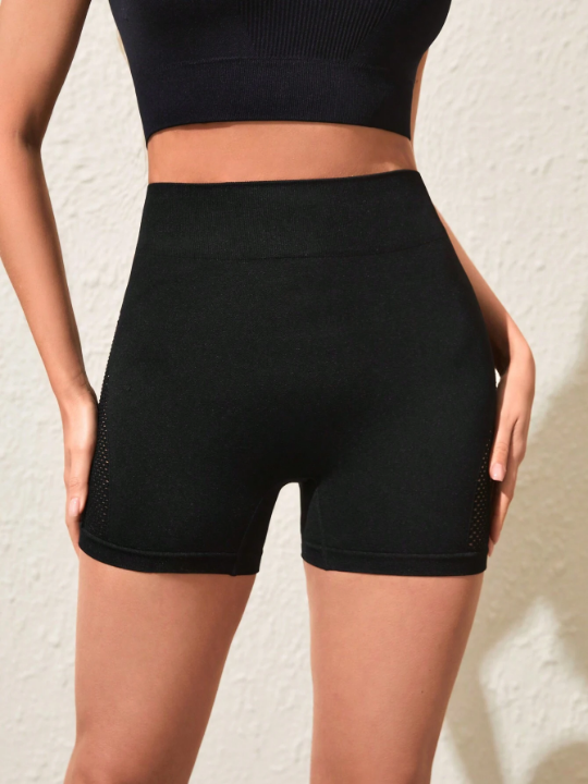 Yoga Trendy Women's Mesh Patchwork Yoga Workout Shorts