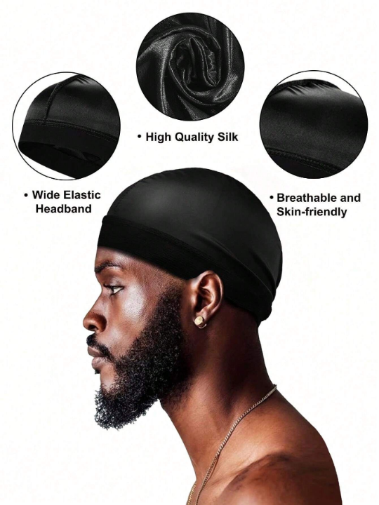 1pc Men Solid Casual Style Durag, For Daily Life