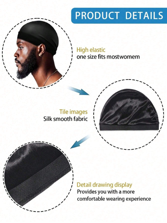 1pc Men Solid Casual Style Durag, For Daily Life