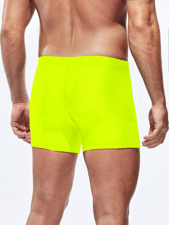 Men's Striped Drawstring Waist Swimming Trunks