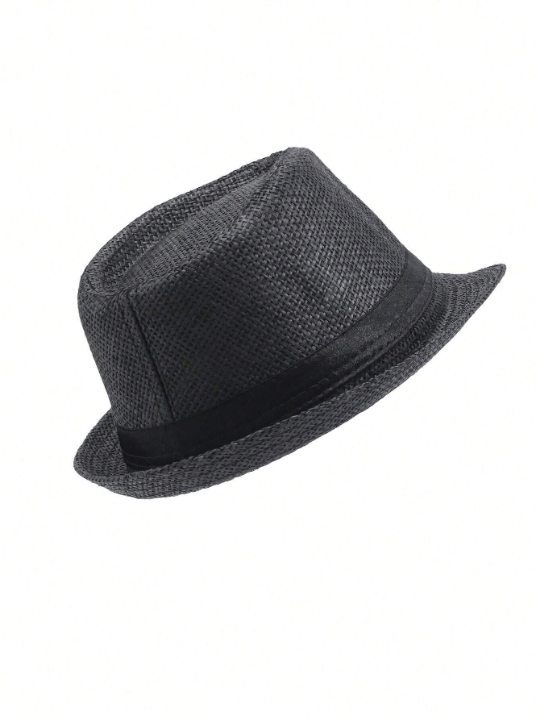 Breathable Linen Jazz Hat For Men, Suitable For Summer And Autumn, British Style Casual Fedora