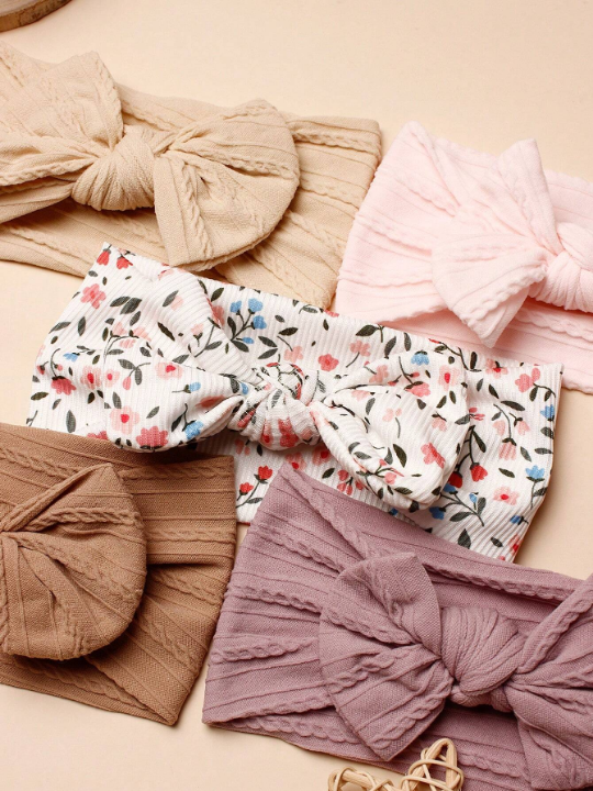 6pcs Spring Style Baby Nylon Decorative Hairbands, Suitable For Daily Use