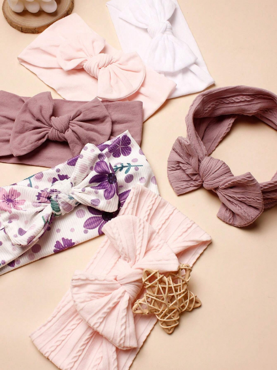 6pcs Spring Fashion Baby Nylon Decorative Headband, Suitable For Daily Wear